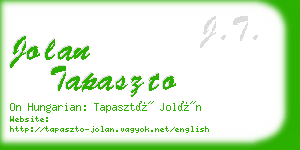 jolan tapaszto business card